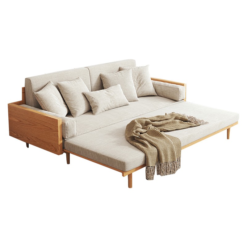 【免運】美雅閣| 日式可折疊沙發床兩用小戶型雙人抽拉床客廳多功能伸縮實木沙發床