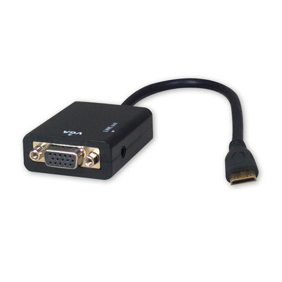 Mini HDMI公 轉 VGA母 轉換連接線 (含音源輸出)