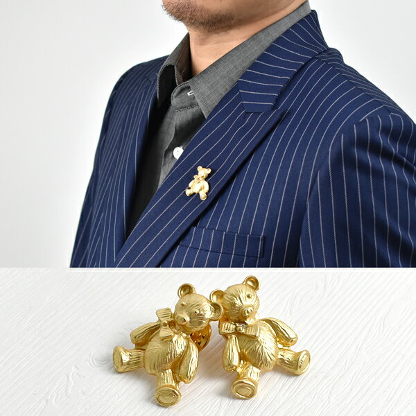 西裝別針 玫瑰金小熊胸針【NCD37】