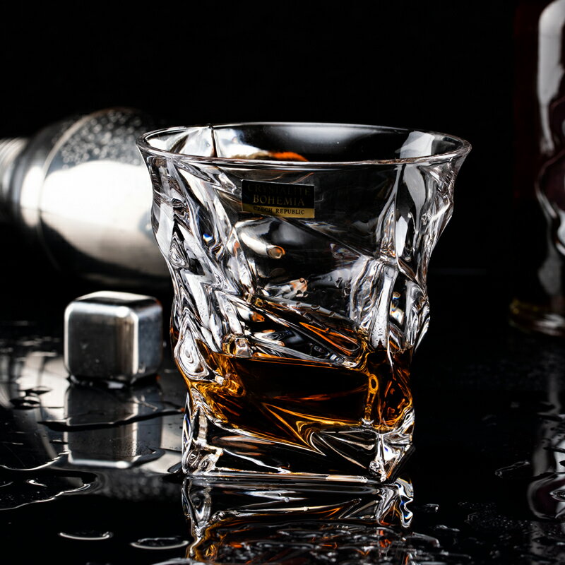 捷克進口BOHEMIA水晶玻璃威士忌烈酒杯洋酒杯方形杯創意啤酒杯子