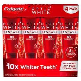 【JOKO JOKO】 美國 COSTCO 好市多 Colgate 高露潔 - Optic White 3% 牙膏 116g 四入組 量販包