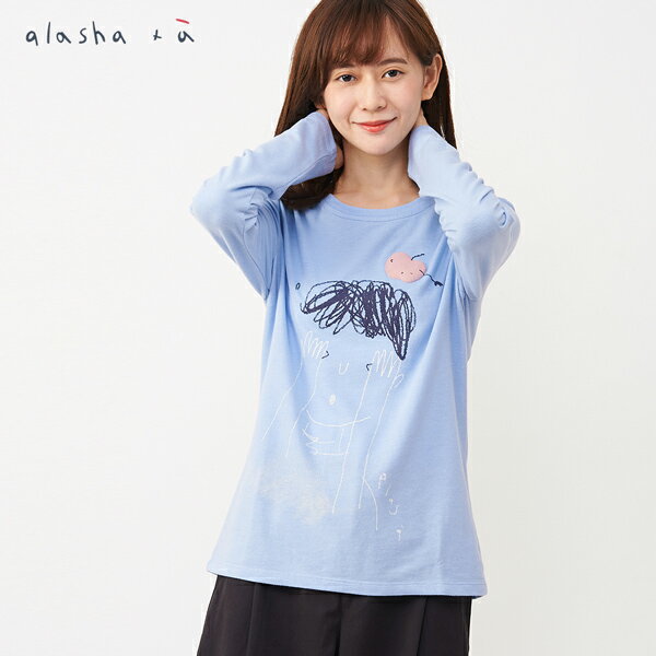 a la sha+a 牛頓的蘋果印花上衣