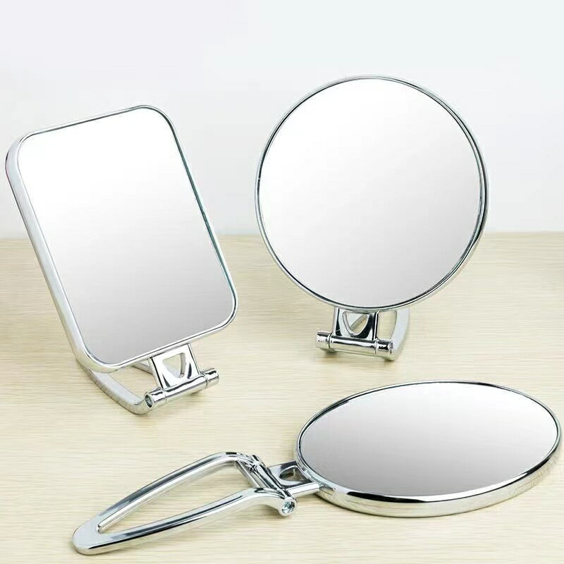 便攜式高清化妝鏡雙面鏡梳妝鏡宿舍女臺式平面鏡簡約復古家用鏡子