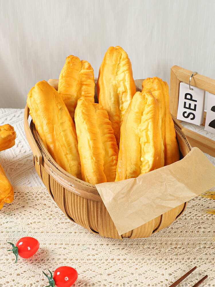 【滿299出貨】模擬油條模型食物早餐店電影拍照攝影道具過家家玩具捏捏樂