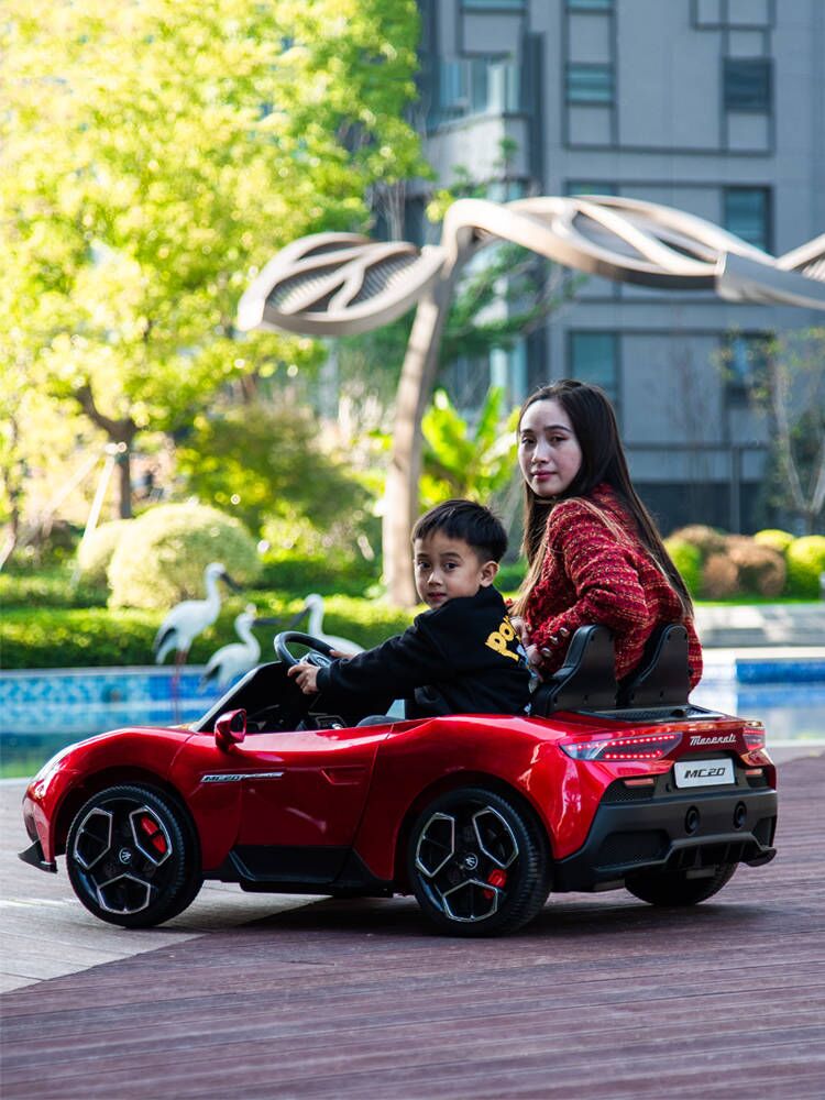 雙座兒童電動汽車四輪遙控可坐大人跑車親子小孩寶寶可坐人玩具車