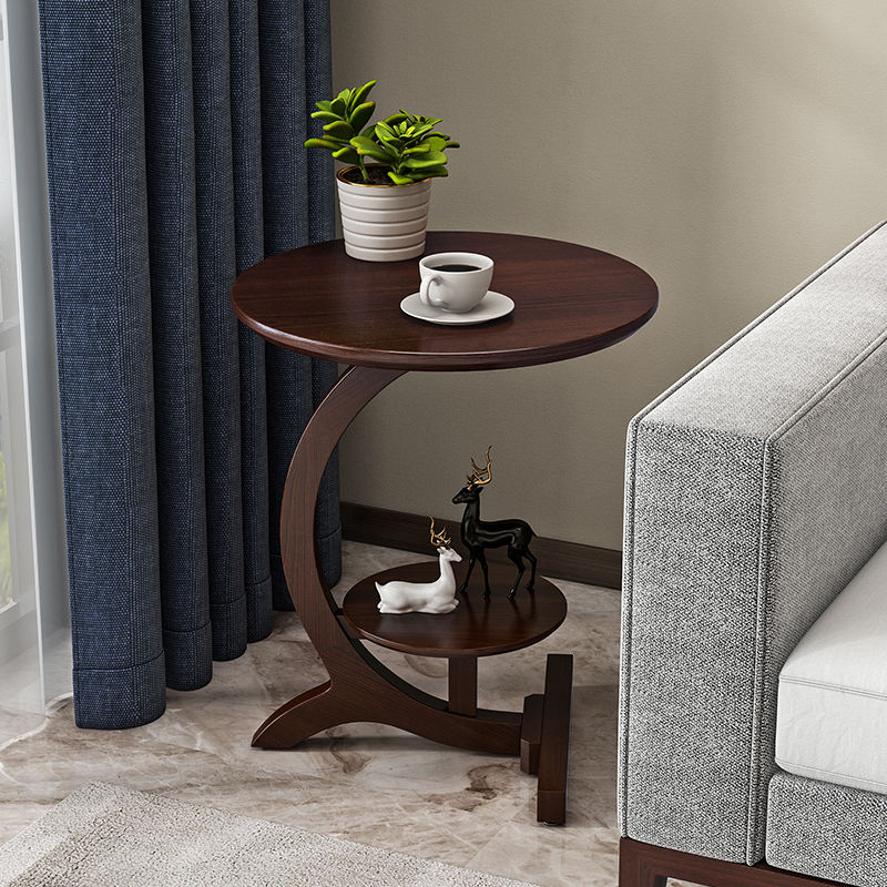 【限時優惠】實木邊幾角幾現代簡約小茶幾客廳沙發邊桌創意可移動小圓桌床頭柜
