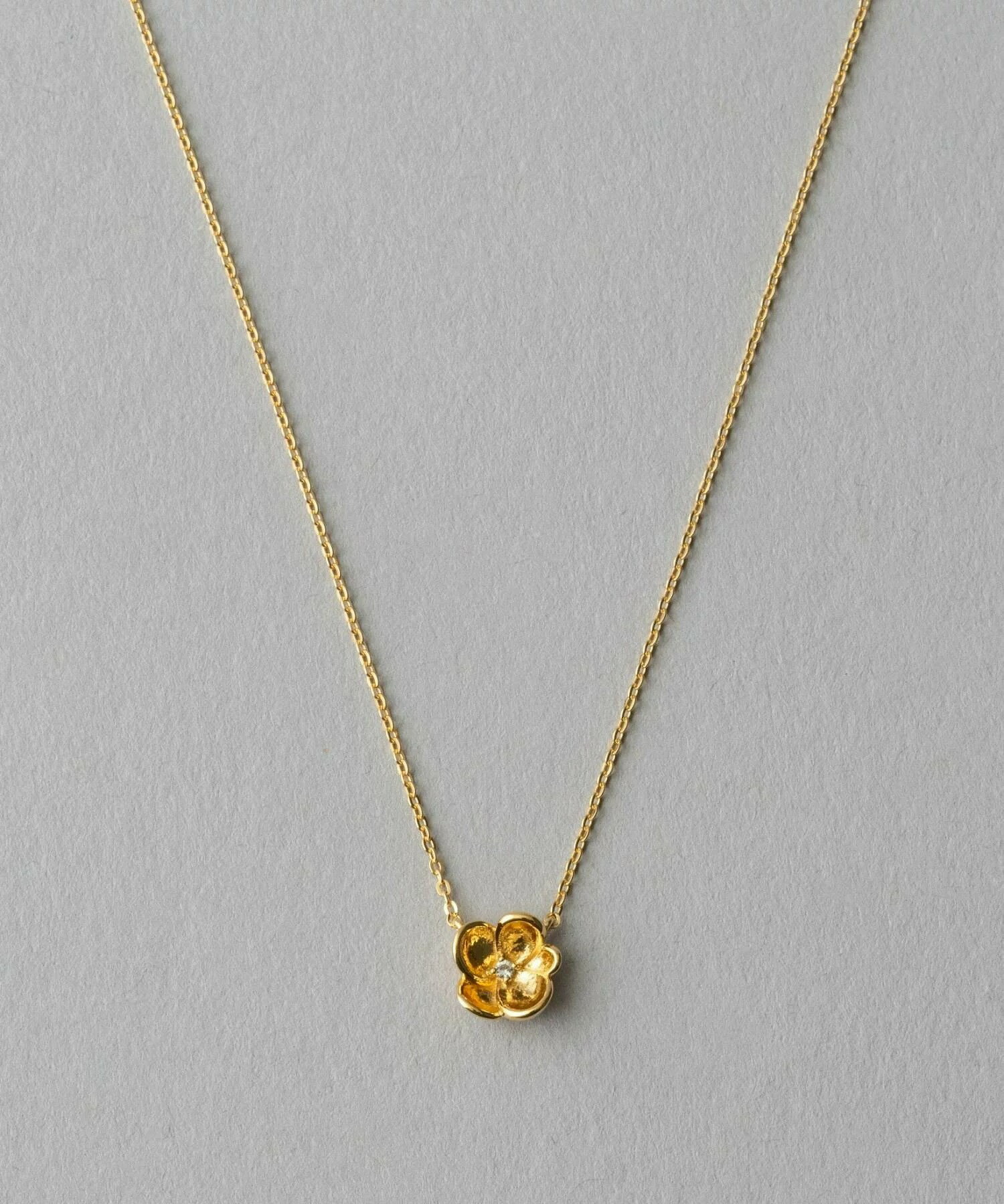 【Fun to Jewelry】ete 天然石花朵項鍊 金色/銀色 | 項鍊 送禮 情人節 [Rakuten Fashion] 0