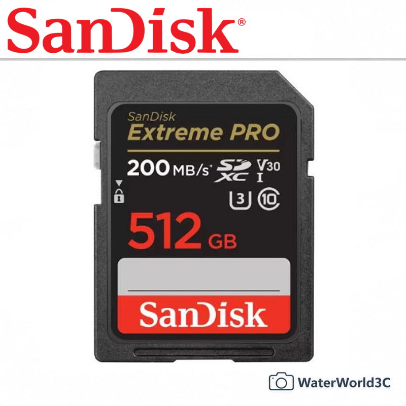【中壢-水世界】SanDisk Extreme PRO 512G SDXC【U3 讀200 寫入140】公司貨 記憶卡