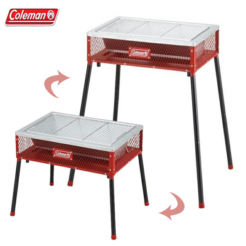 【露營趣】Coleman CM-9433 兩段式輕量烤肉箱/紅 烤肉架 烤肉爐 焚火台 桌上型烤爐