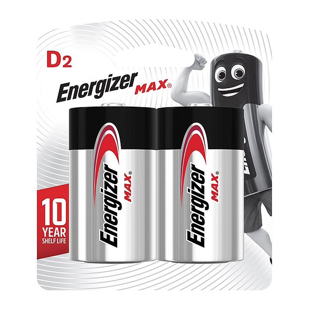 【Energizer 勁量】MAX鹼性1號D電池2入(1.5V長效鹼性電池LR20)