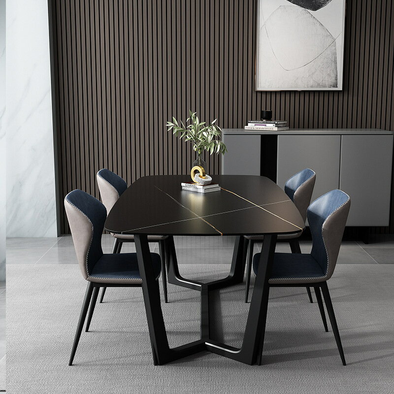 餐桌 意式極簡巖板餐桌椅組合小戶型大理石長方形飯桌北歐餐桌