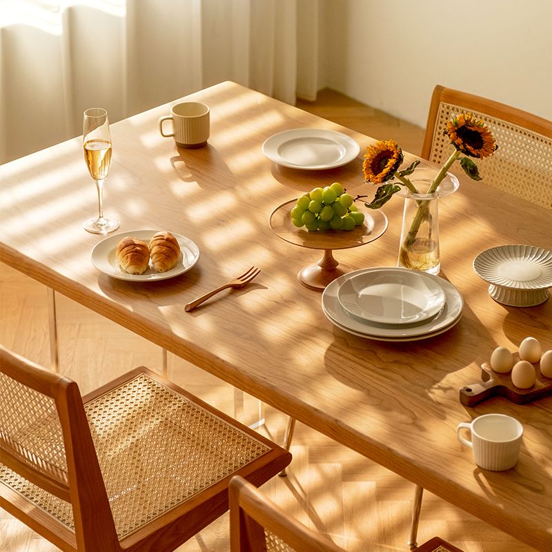 北歐 餐桌 餐桌椅組合 亞克力懸浮餐桌家用現代簡約長方形北歐日式實木大板桌原木工作臺