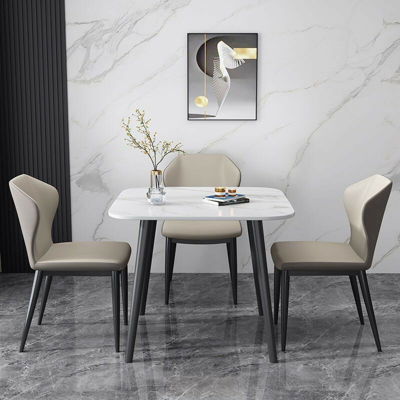 【岩板方桌】免運 輕奢 巖板洽談桌椅組合 店鋪售樓處接待桌小戶型 陽臺休閑現代小方桌 HJGZ01262