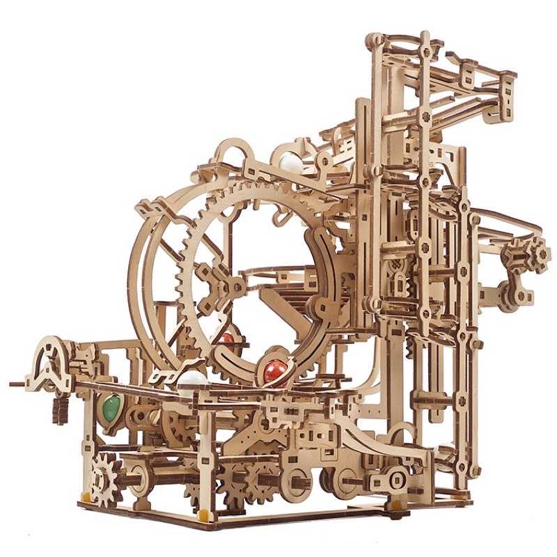 強強滾生活 UGEARS - 瘋狂彈珠台2號 滾球機關 彈珠雲霄飛車 動力模型 木製模型 積木玩具 2