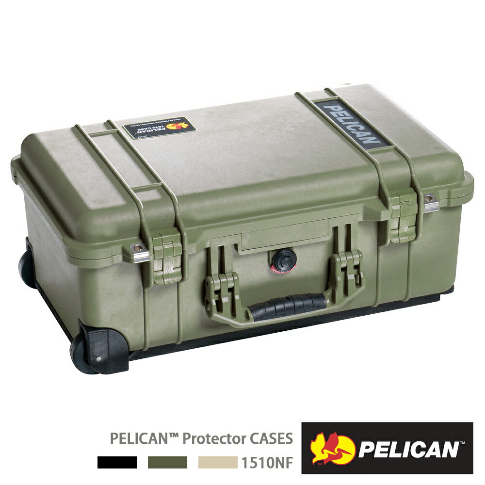 限時★.. 美國 PELICAN 1510 NF 輪座拉桿氣密箱-空箱 不含泡棉 綠色 公司貨【夏日限時 全館點數5倍送】