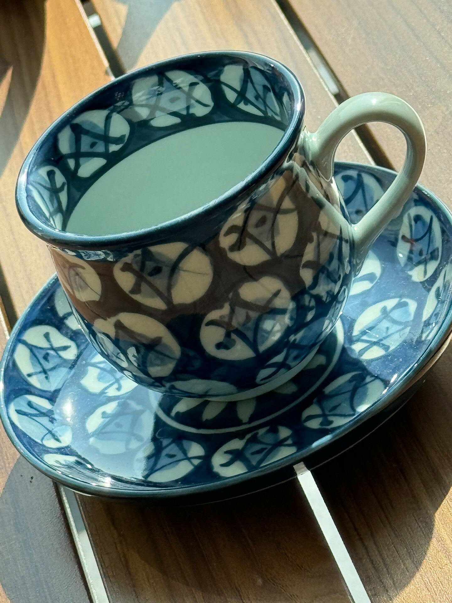 日本中古迴流，舶來品，有田燒，手繪青花釉下彩，高足杯，茶杯，1534