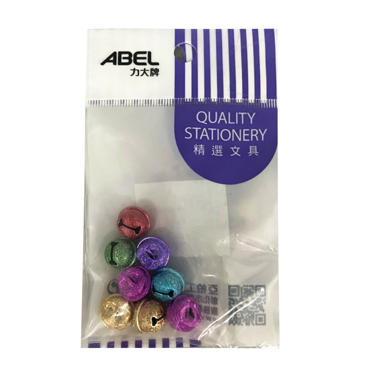 ABEL 力大 67042 3分金蔥彩色鈴鐺 (袋裝) 8入