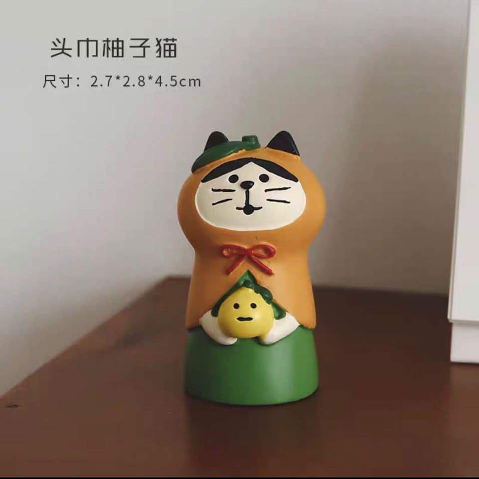 日式夏日柚子貓 治癒系可愛日式小擺件桌面裝飾品 4