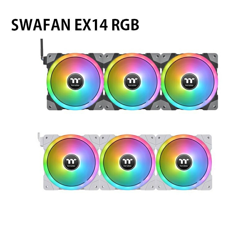 【獨家！另享10%回饋】曜越 SWAFAN EX14 RGB 水冷排風扇/三入/黑色CL-F144-PL14SW-A/白色CL-F162-PL14SW-A