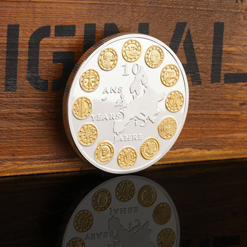 歐盟紀念章 十二國鍍金裝飾工藝品創意禮品時尚雙色裝飾硬幣禮物 6