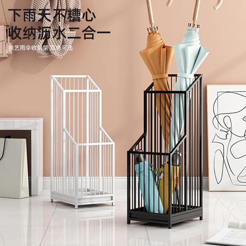 開發票 雨傘架/傘桶 新款雨傘收納架家用門口置物架雨傘架酒店大堂入戶門放傘置物架