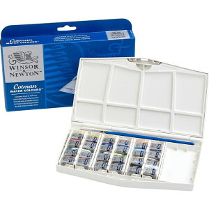 Cotman歌文固體水彩顏料12色24色36色45色鐵盒塑料盒套裝