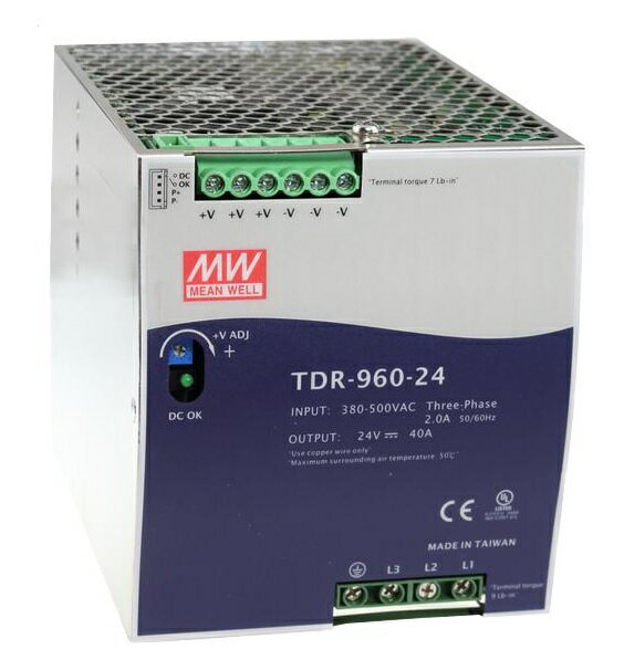 TDR-960-24 960W 24V 40A MEAN WELL DIN 導軌電源供應器(含稅)【佑齊企業 iCmore】