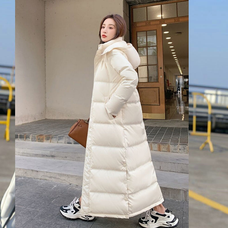 快速出貨/羽絨外套 長大衣 冬裝新款韓版超長款羽絨服女過膝修身加厚加長款學生到腳踝