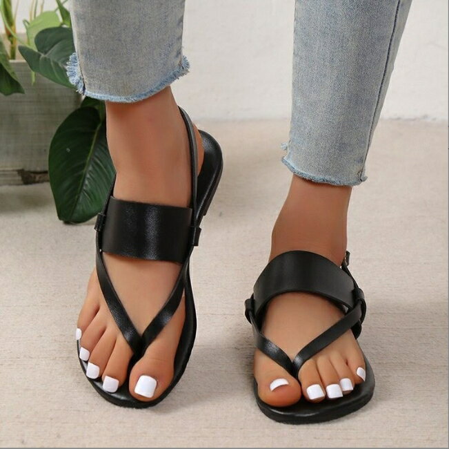 36-43 加大尺碼涼鞋 人字涼鞋 夾腳涼鞋 防滑平底夾趾涼鞋 人字拖鞋 平底鞋 櫻桃嚴選 2