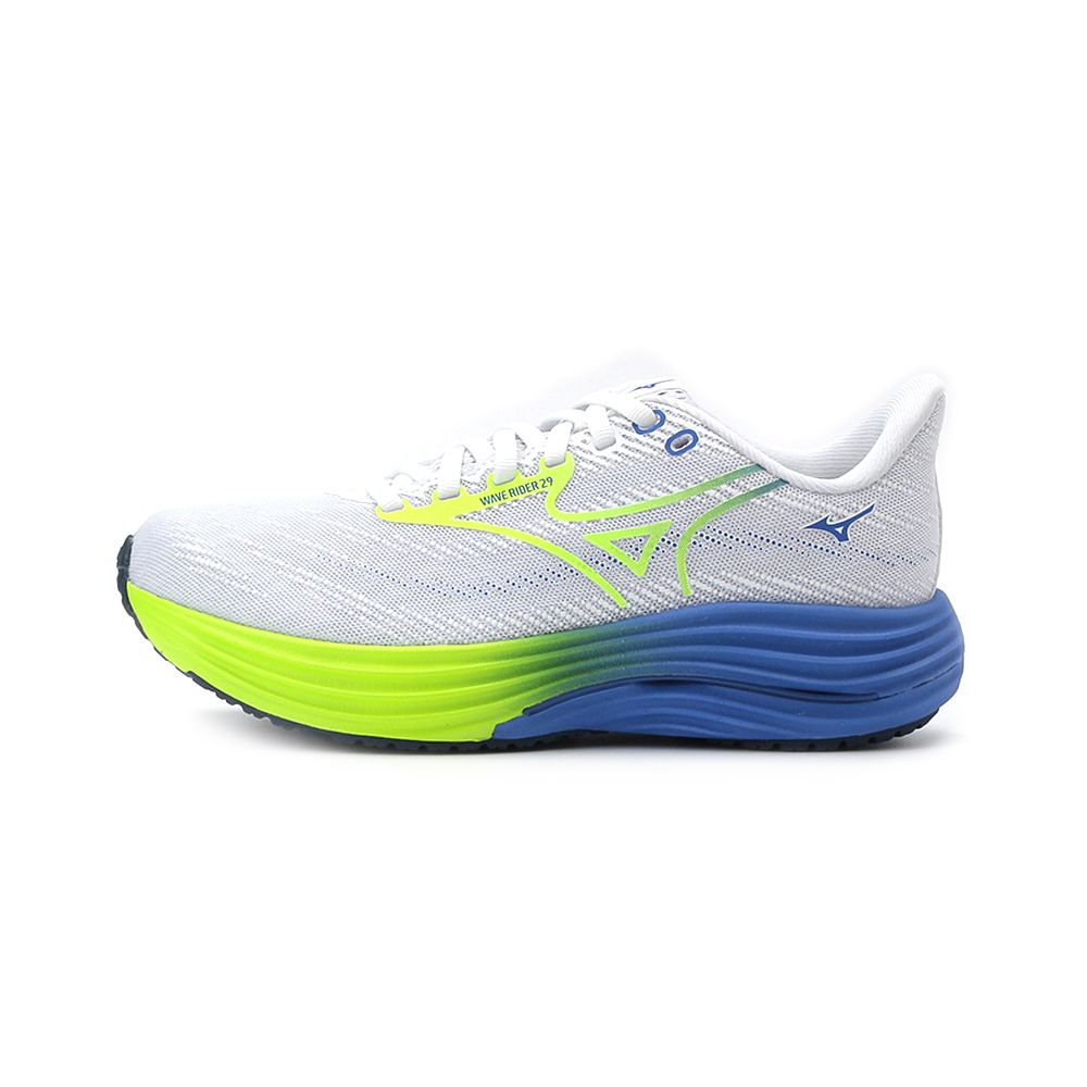 MIZUNO WAVE RIDER 29 SW 寬楦運動慢跑鞋 白黃藍 J1GD250671 女鞋 治裝激推