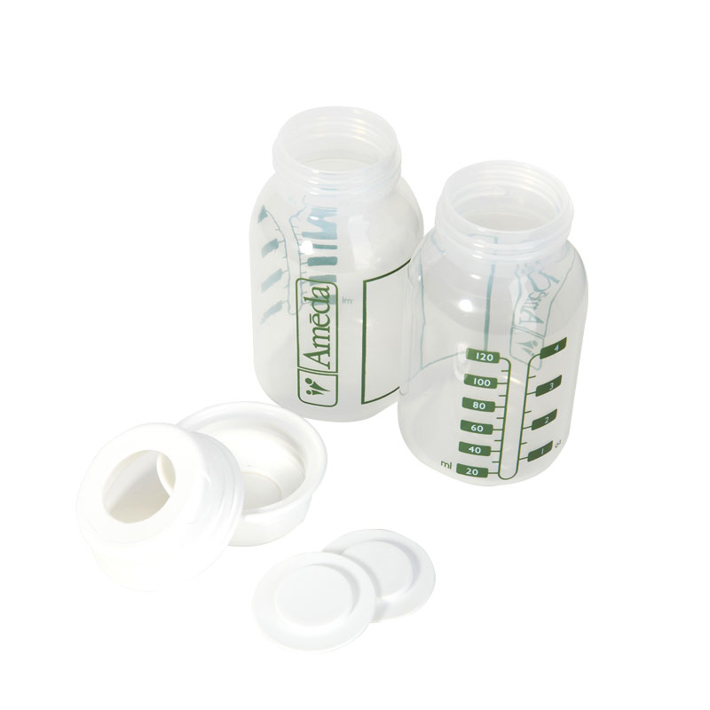 ameda配件阿美達儲奶瓶PP奶瓶標準口徑奶瓶綠色刻度120ml一個