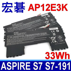 ACER 宏碁 AP12E3K 電池 Aspire S7 S7-191 Ultre Book series