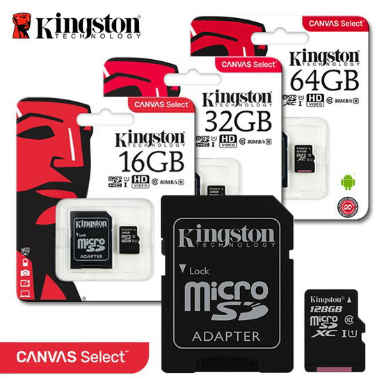 金士頓 Kingston CANVAS Select microSDHC/XC C10 最新版 記憶卡 80MB/s