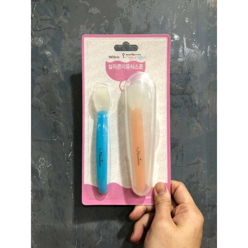 韓國i-Nounou嬰兒副食品矽膠湯匙2入組(含收納盒) 3
