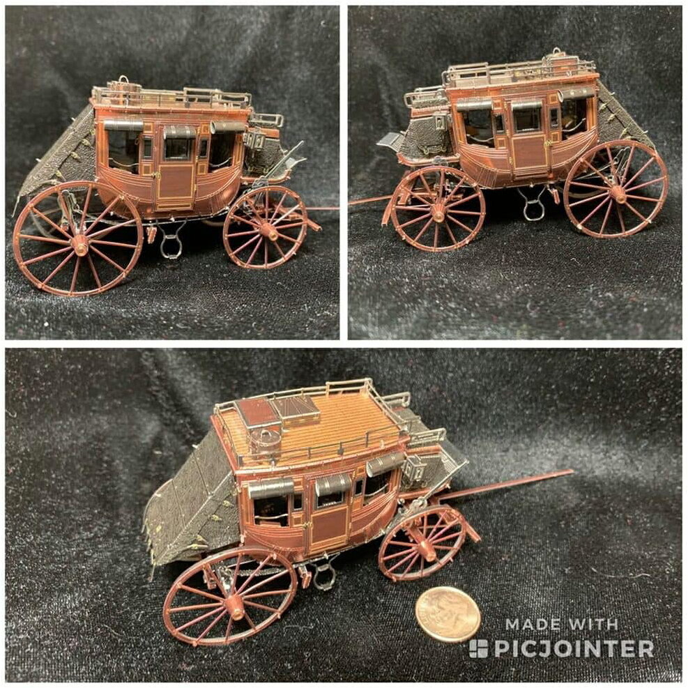 金屬不銹鋼DIY 3D立體拼裝模型 荒野大鏢客 西部馬車成人玩具
