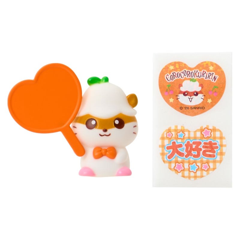 asdfkitty*三麗鷗 粉盒 可樂鈴 應援扇造型夾子 手指玩偶 附貼紙-名片夾 相片夾-日本正版商品