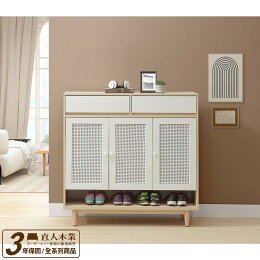 APP下單跨店最高賺22%|綠建材彩妝板溫馨系列透氣鞋櫃121公分【直人木業】|女神居所