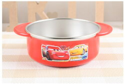 X射線【C069056】閃電麥坤 Cars 不鏽鋼雙耳碗350ml,餐具組/湯匙/環保/開學