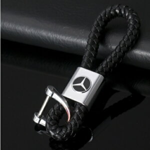 一條黑色編織帶手繩汽車鑰匙扣車標掛件鏈馬蹄扣掛包吊飾更多選擇