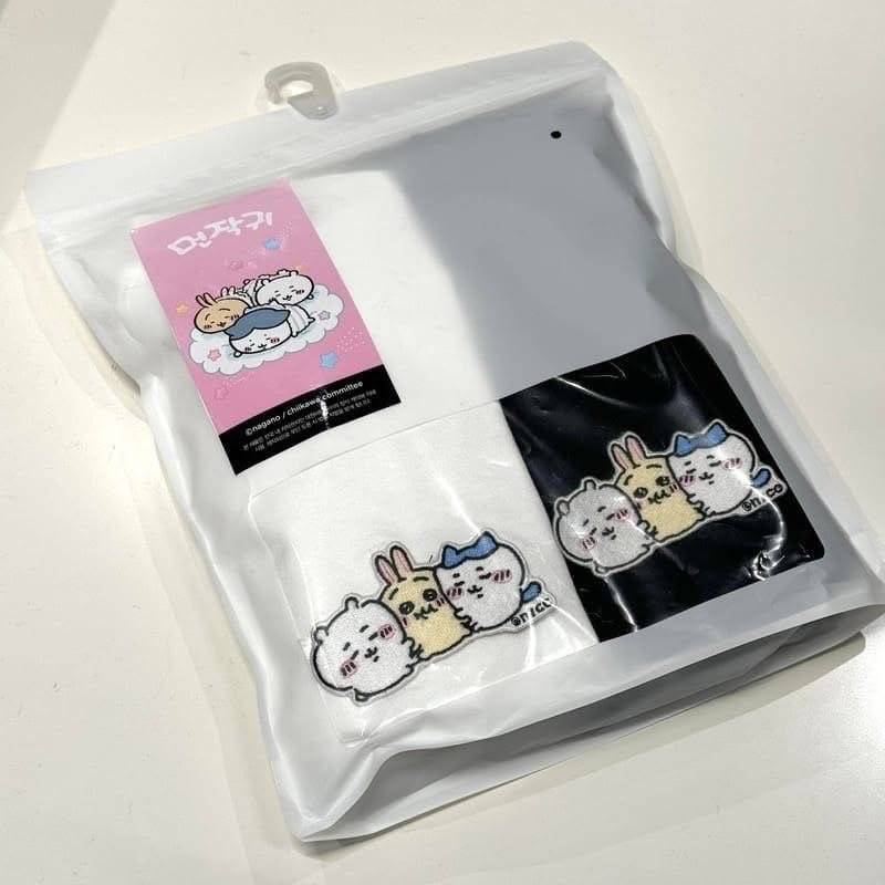 Chiikawa吉伊卡哇X韓國SPAO聯名款-短袖兩件組 情侶衣 休閒衣 短袖上衣 情侶T-shirt 黑白上衣 素T 女生送禮 男生送禮 純棉衣 交換禮物 聖誕節禮物 天秤座生日快樂 生日禮物
