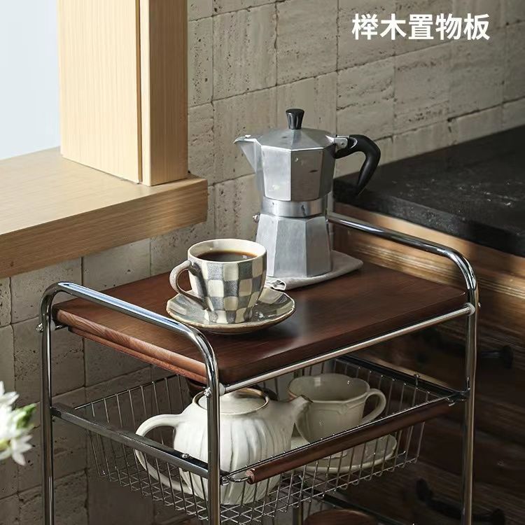 快速出貨/全館免運 小推車 中古小推車家用置物架落地零食儲物架多層可移動整理架廚房收納架