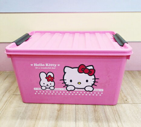 【震撼精品百貨】Hello Kitty 凱蒂貓 凱蒂貓 HELLO KITTY置物箱(40L)-粉色 震撼日式精品百貨