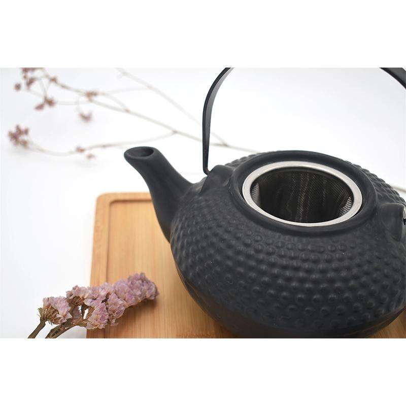 日式陶器茶壺，帶濾茶器和咖啡過濾器，環保，容量750ml，鐵質手柄 2