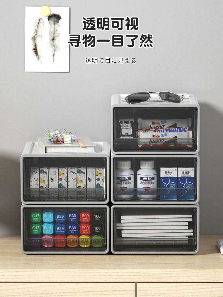 桌面收納盒小抽屜式辦公室檔案櫃書桌上多層收納箱宿舍