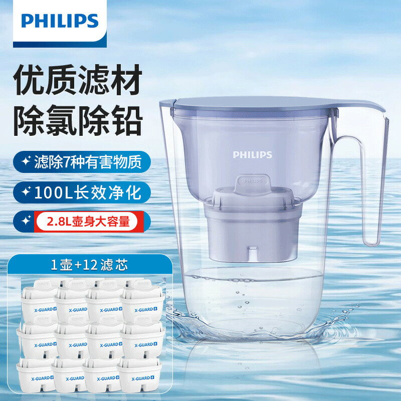【臺灣公司 可打統編】飛利浦419凈水壺家用廚房自來水過濾器濾水杯自來水凈水壺AWP2811