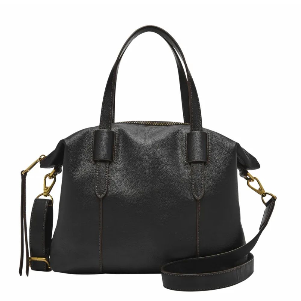 送禮首選 ★ OUTLET款/FOSSIL  Skylar 真皮質感兩用水餃包--黑色 SHB2657001   附防塵袋+提袋【全館滿額折價★FOSSIL全系列包夾送美妝蛋】 女神手袋