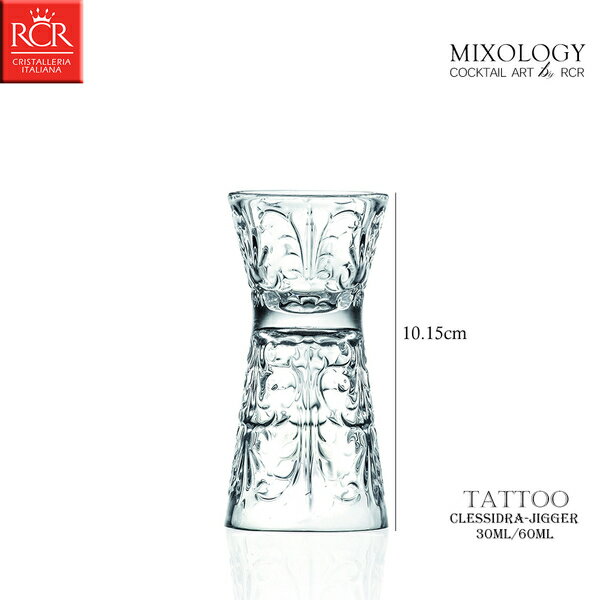 義大利 RCR 圖騰 TATTOO 無鉛水晶杯 沙漏 雙向 量酒器 量酒杯 酒杯 烈酒杯 一口杯 雞尾酒杯 30ml 60ml 6