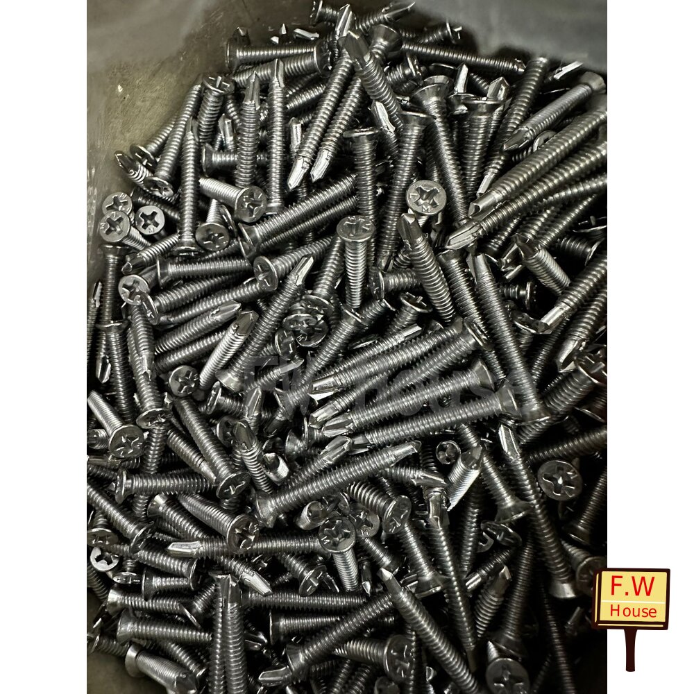 附發票 臺製 皿頭鑽尾螺絲(白鐵細牙) 不鏽鋼410 自攻螺絲 皿頭螺絲 白鐵細牙 #8 螺絲 翅膀 工牙螺絲