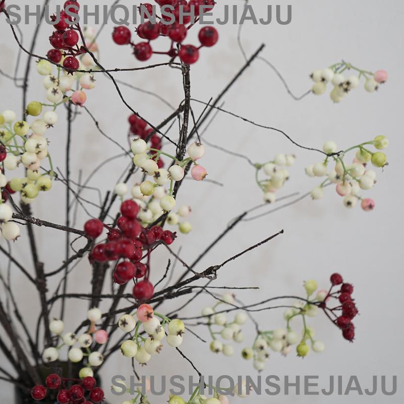 滿280元出貨 仿真花 假花 可開發票 漿果花枝裝飾婚慶花藝花材家居裝飾植物模擬婚禮聖誕DIY乾枝擺件