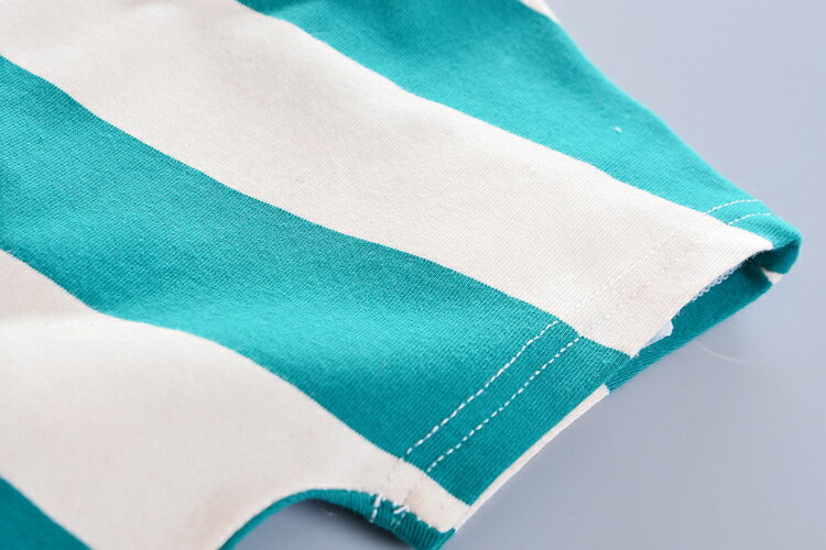 寶寶夏裝套裝1-2-3歲4男童女童裝洋氣條紋短袖短褲兩件套夏天衣服 9